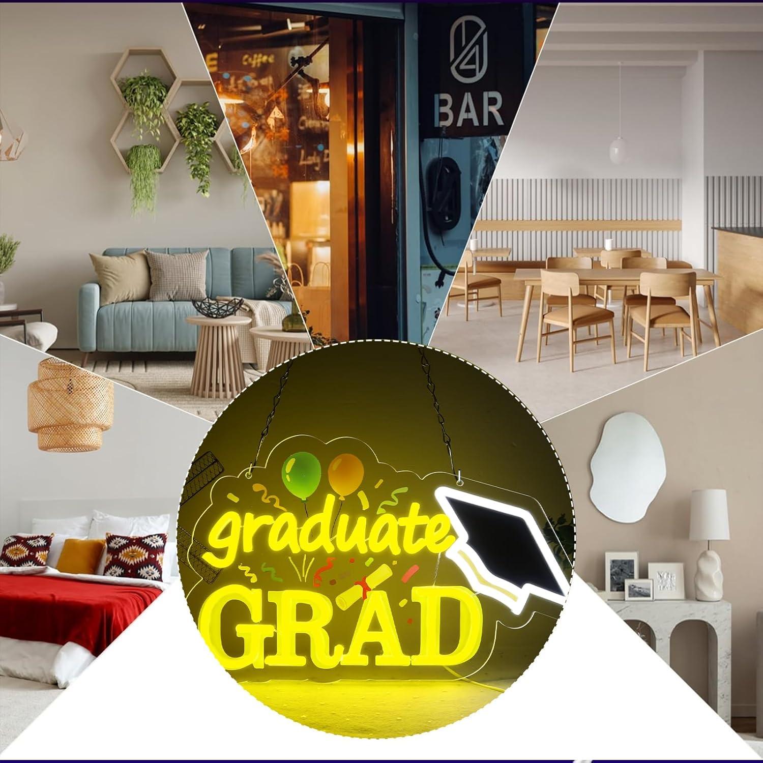 Graduate Grad Neon Sign USB Di - Neon Sign Party 评论和价格