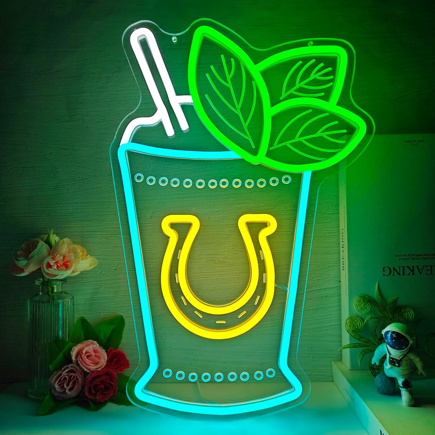 Mint Julep Cocktail Neon Sign  - Neon Sign Party 评论和价格