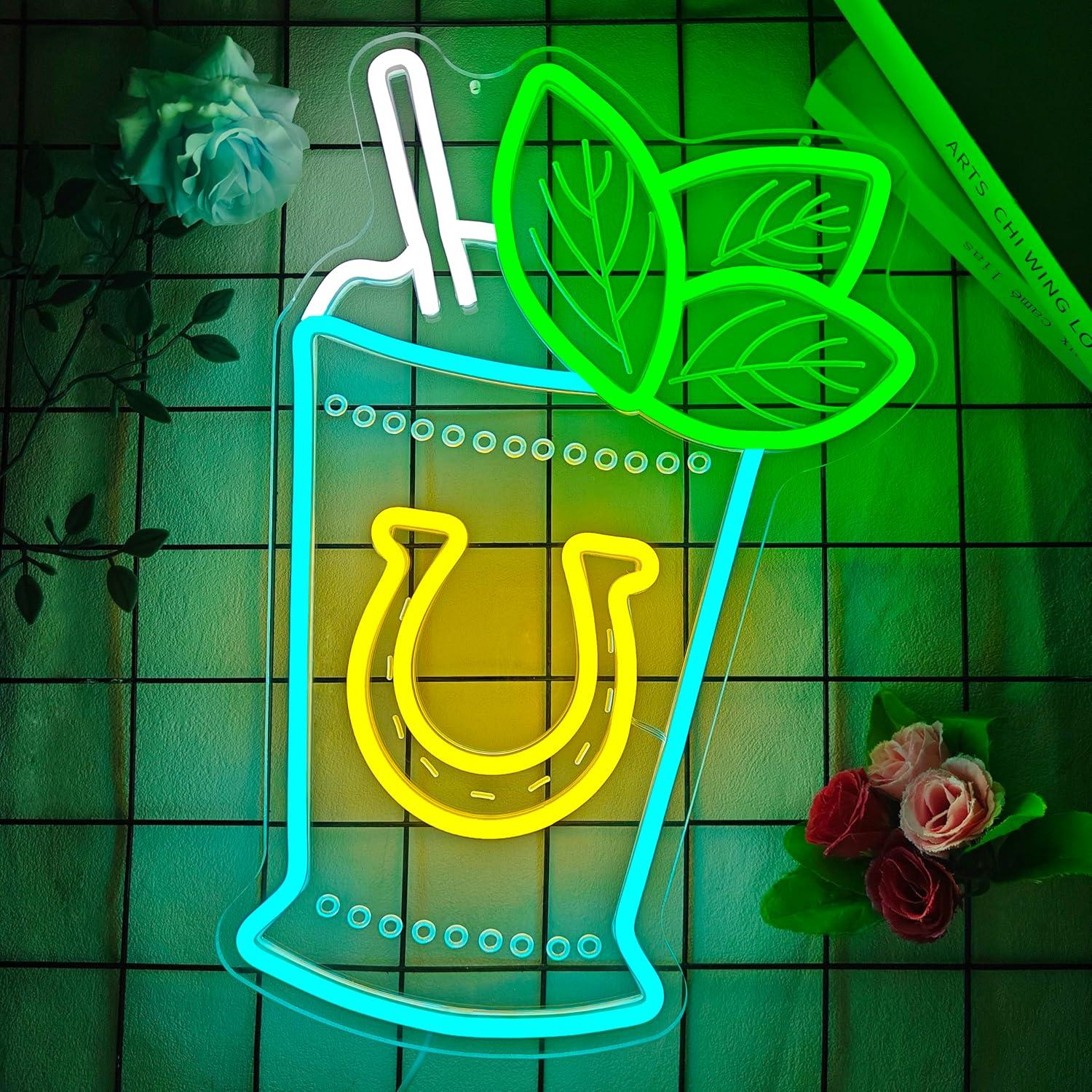 Mint Julep Cocktail Neon Sign  - Neon Sign Party 评论和价格