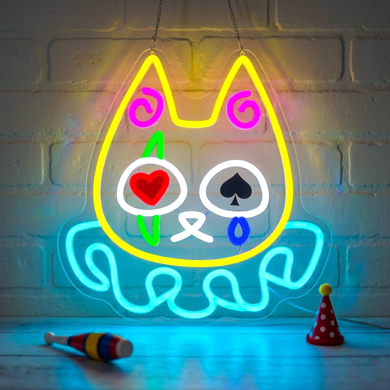 Clown Cat LED Neon Sign USB 5V - Neon Sign Party 评论和价格