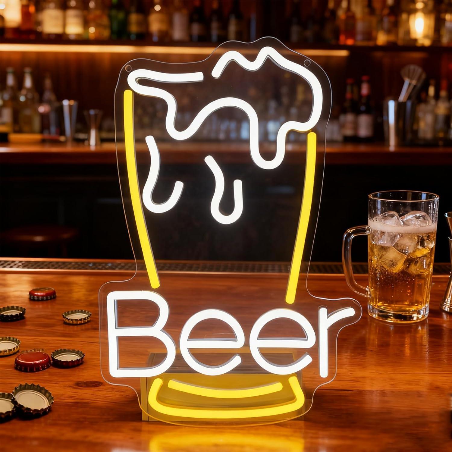 Beer Neon Sign USB Dimmable LE - Neon Sign Party 评论和价格