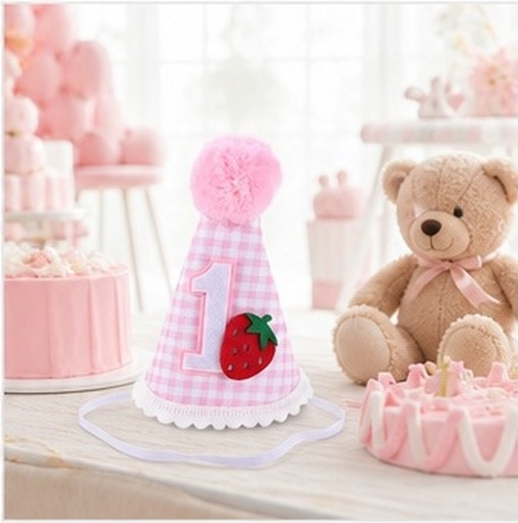 Strawberry First Birthday Hat  - Party Hat Cone 评论和价格