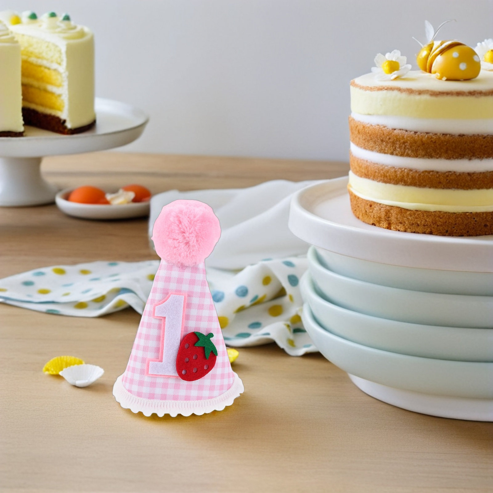 Strawberry First Birthday Hat  - Party Hat Cone 评论和价格