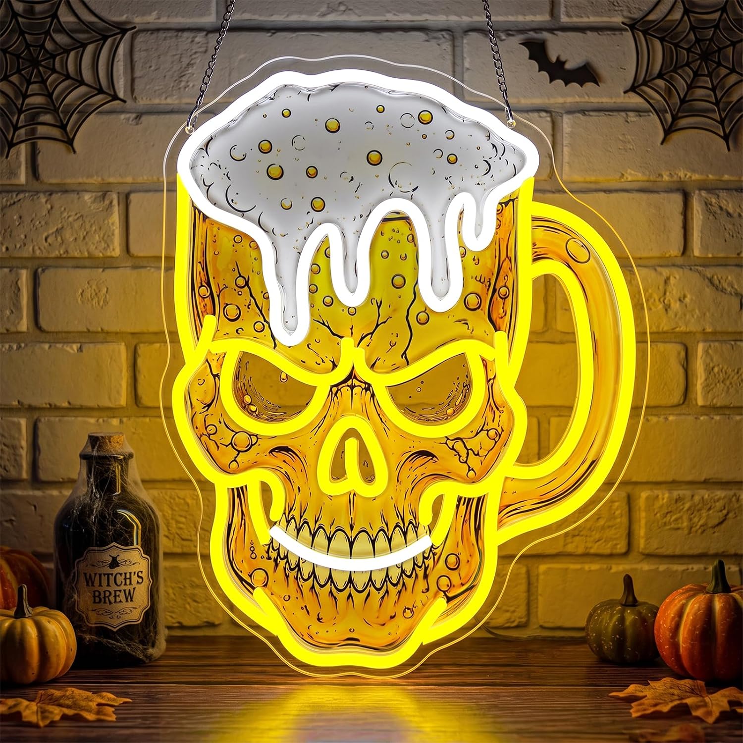 Skull Beer Neon Sign, USB LED  - Neon Sign Party 评论和价格