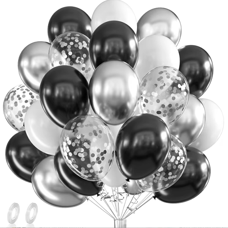 42pcs Silver Black White Confe - Balloon Pump Hand 评论和价格