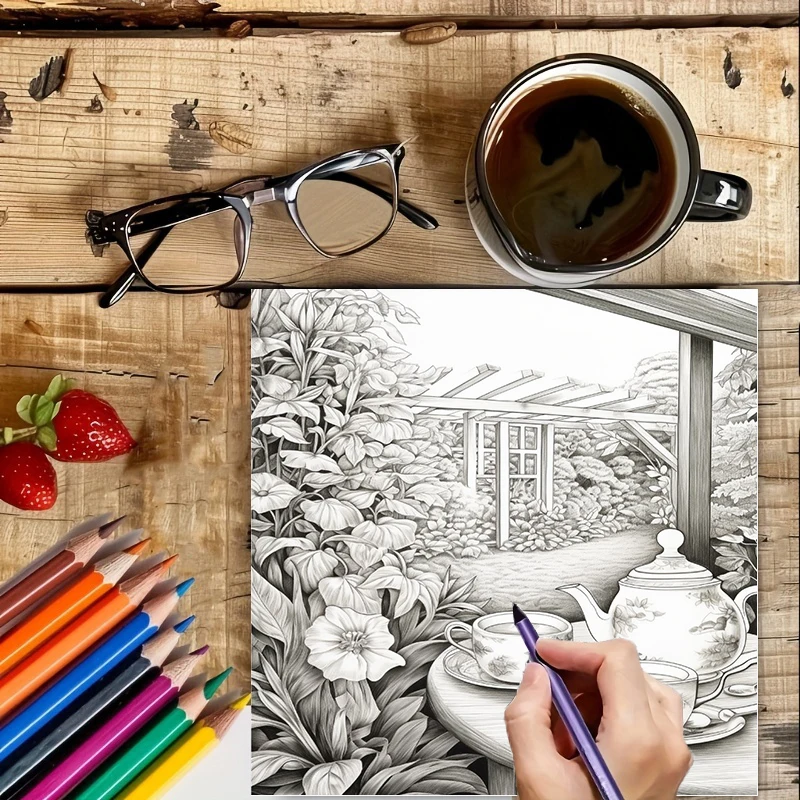 Tea In The Gardens Coloring Bo - Supply Event 评论和价格